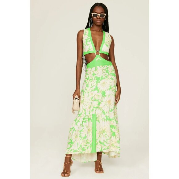 R-201. Sandro Ludmila Cutout Dress Green US 4 - Picture 1 of 5
